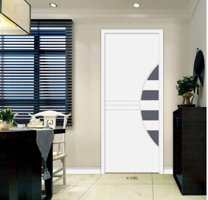 鑫順來X-2105雕花叉色平開隔音實木烤漆門