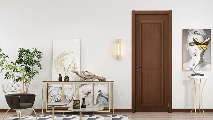 廠價直銷鑫順來X-8009平開外扣實木烤漆門