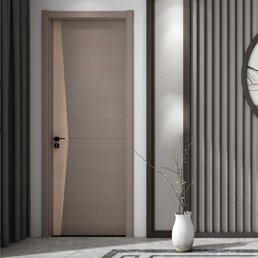 新款上市鑫順來X-8043平開拼貼實(shí)木烤漆門