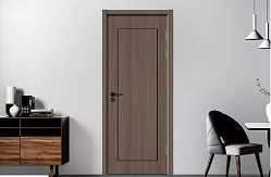 新品上市鑫順來(lái)X-8101平開(kāi)鑲黑色金屬條實(shí)木烤漆門(mén)