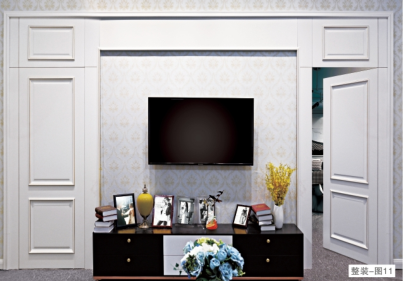 廠價(jià)直銷鑫順來(lái)木門(mén)品牌XSL-2108實(shí)色豪華電視墻