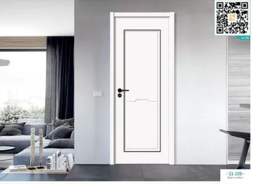 廠價新款鑫順來21-109掃碼豪華扣線叉色木門，掃二維碼看裝修風格